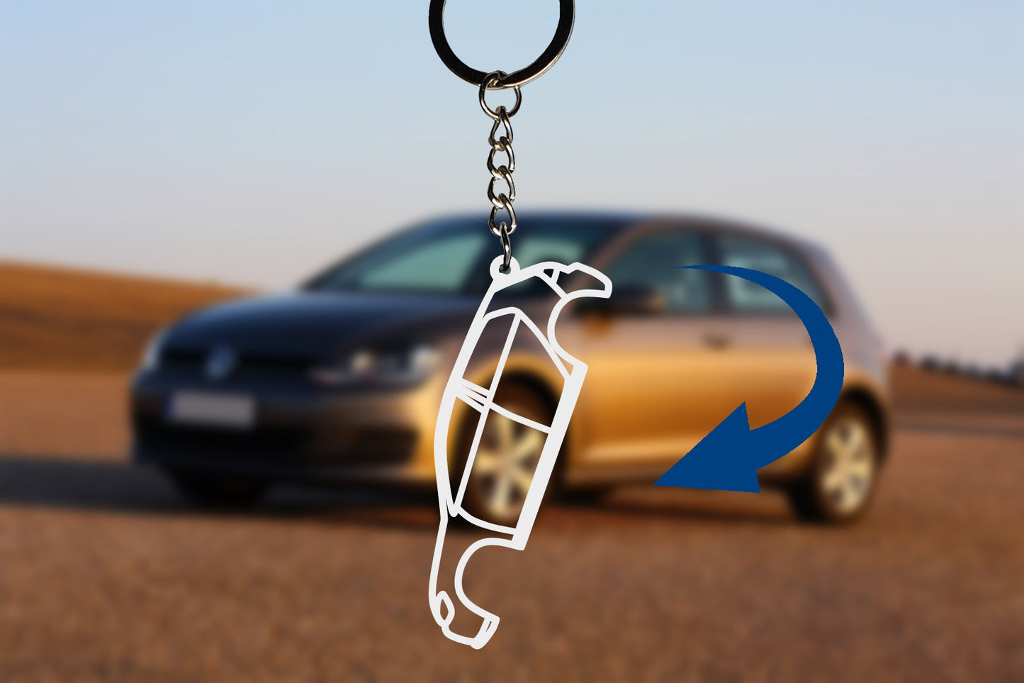 Dein Auto als personalisierter Schlüsselanhänger im modernen Silhouetten-Stil